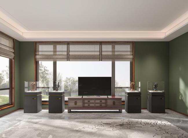 Transitional Metal TV Storage Solutions With Vintage Wood Aesthetics - Wood Grain with tv cabinet overview