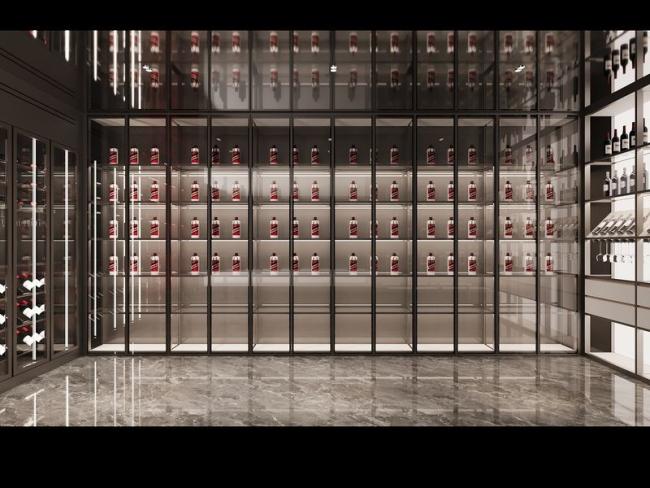 Opulent U-Shaped Stainless Steel Wine Cabinet Wine Display Cabinet For Home - feature detail