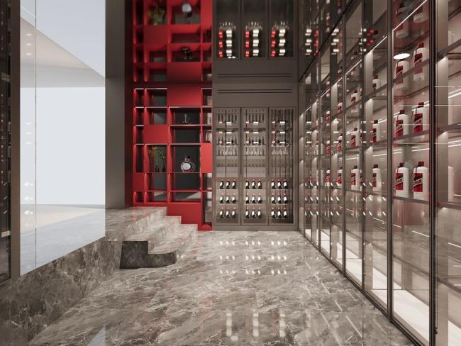 Opulent U-Shaped Stainless Steel Wine Cabinet Wine Display Cabinet For Home - wine cabinet overview