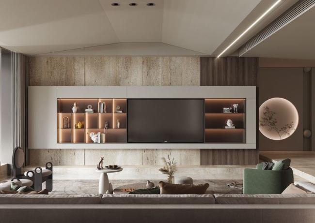 Modern Sleek Sophisticated Stainless Steel TV Unit Solutions With White Door - White with tv cabinet overview