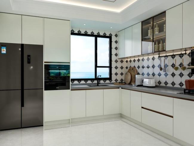 Fadior Cream White Kitchen Stainless Steel Cabinet Elegant And Functional Design - Modern with feature detail