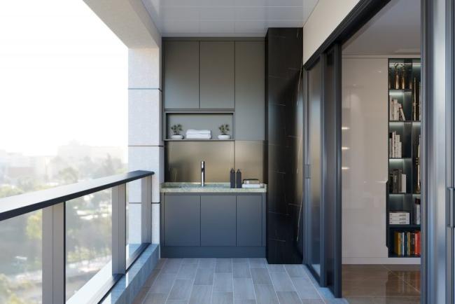 Stainless Steel Balcony Storage Cabinet Dedicated Cleaning Area Non Formaldehyde - interior organization