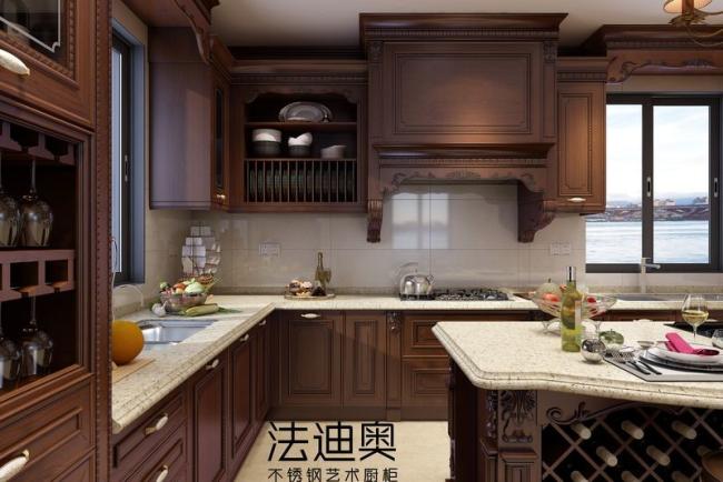 Stainless Steel Cabinets With Chinese Elegance Merging Tradition With Modern Durability - Quartz countertop with feature detail