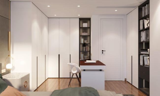 Anti-Corrosion And Health-Safe Stainless Steel Kid'S Bedroom Wardrobe With Intergrated Desk - White with wardrobe overview