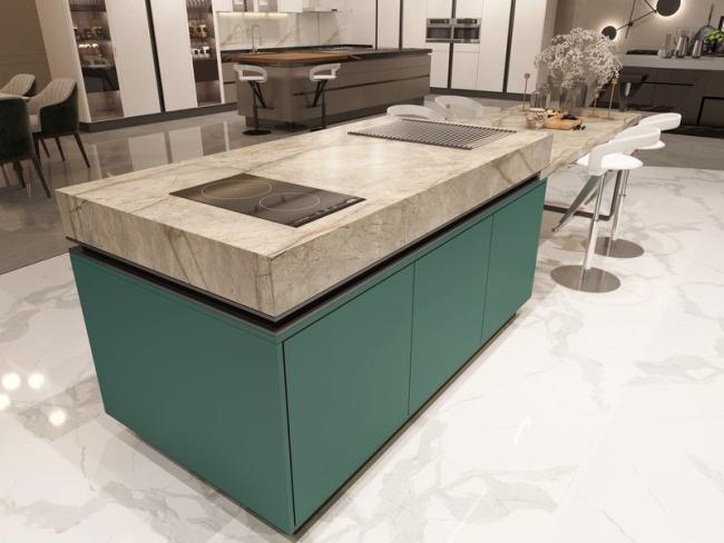 Fadior Lotus Green Elegance: Full Stainless Steel Kitchen Cabinets For Modern Homes - interior organization