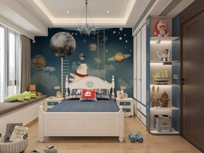 Blue Steel Kids Room Wardrobe Durable Stainless Steel Custom Closet With Wall Panels - interior organization