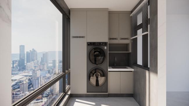 Minimalist Green Bean Gray Durable And Functional Stainless Steel Balcony Storage Cabinet - Gray / Green with balcony storage cabinet overview