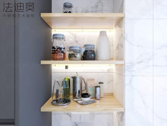 Modern Luxury U-Shaped Sleek Gray Design Stainless Steel Kitchen Cabinet - interior organization