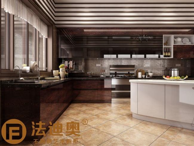 Modern Kitchen Cabinet Dark Wood Elegance With A Butterfly Island Design - the collection Modern Kitchen Cabinet Dark Wood Elegance with a with room context