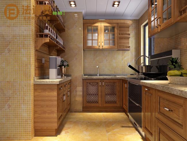 Wooden-Texture Stainless Steel Kitchen Cabinets With Glass Doors And Open Shelving - L-shaped layout with interior organization
