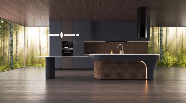 Modern Rouge Red Stainless Steel Kitchen Cabinet With Solid SS Countertop - Modern with feature detail