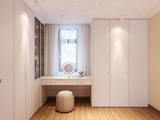 U-Shaped Stainless Steel Wardrobe With Light French Style - wardrobe overview