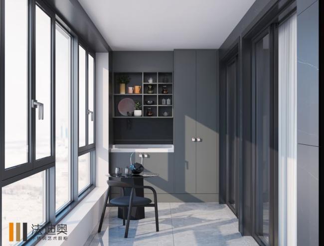 Stainless Steel Balcony Cabinet With Open Shelving And High Quality Handles - Fingerprint-resistant stainless steel, ensuring a clean, shiny look without the need for constant maintenance. with balcony storage cabinet overview