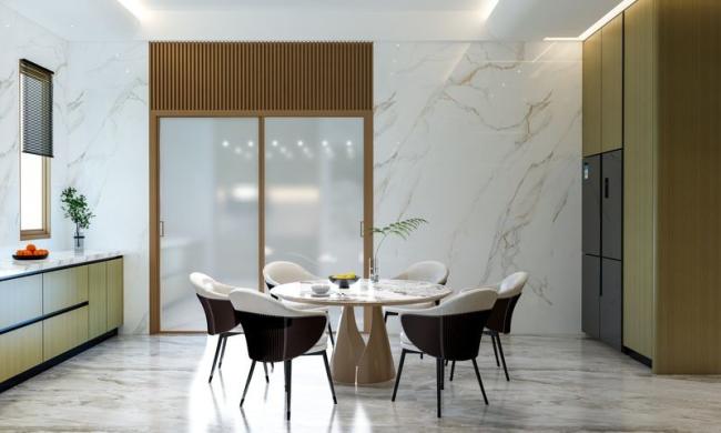 Fadior U-Shaped Wood Grain Stainless Steel Kitchen With Handle-Free Design - the collection, offering a perfect balance of aesthetic beauty