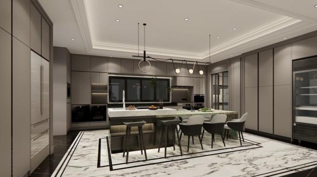 Fadior U-Shaped Luxury Stainless Steel Kitchen With Striking Island - the collection