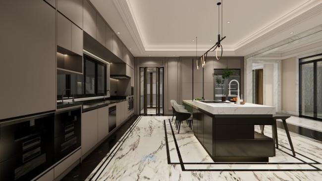 Fadior U-Shaped Luxury Stainless Steel Kitchen With Striking Island - the collection U-Shaped Luxury Stainless Steel Kitchen with S triking with room context