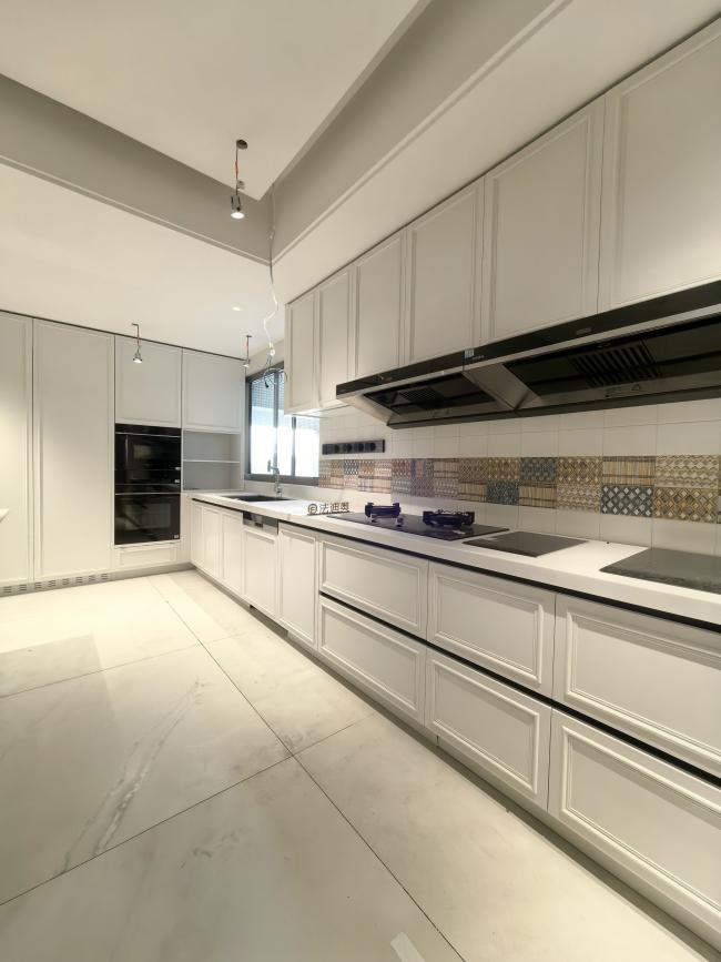Fadior Full Stainless Steel Custom Kitchen Cabinet - Elegant White & Mint Green, Island Layout - Kitchen Cabinet detail view 4