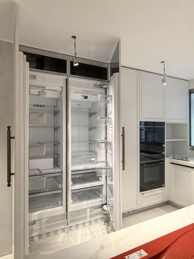 Fadior Full Stainless Steel Custom Kitchen Cabinet - Elegant White & Mint Green, Island Layout - Kitchen Cabinet detail view 3