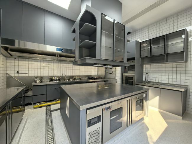 Fadior Full Stainless Steel Kitchen Cabinet - Commercial-Grade, Dark Gray & Stainless Steel Finish, Professional Layout - kitchen cabinet overview