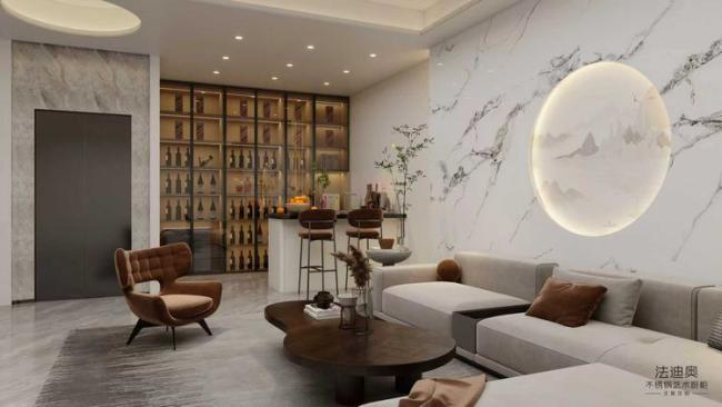 Fadior Stainless Steel Wine Cabinet - Modern Design & Ample Storage - Contemporary with feature detail