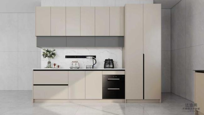 Fadior Full Stainless Steel Custom Kitchen Cabinet - Beige Tones, Open-Concept Layout with Seamless Dining Integration & Durability - kitchen cabinet overview