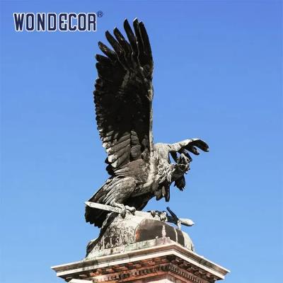 China Customized Large Bronze Falcon Statue Sculpture Garden Decoration for sale