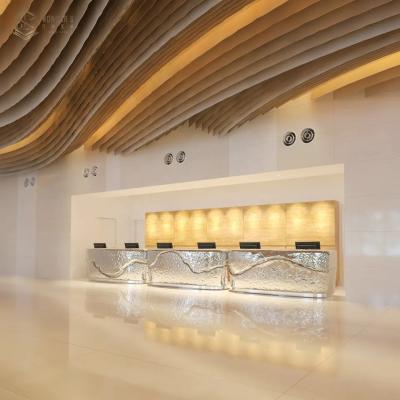 Chine Le bureau de réception d'hôtel du rectangle 110cm a formé la beauté 3D 2D de bureau avant à vendre