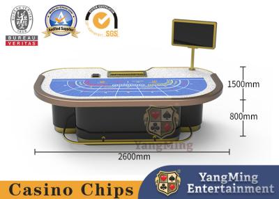 China Custom Standard Gambling Table 7 People Baccarat Poker Table With Metal Feet en venta