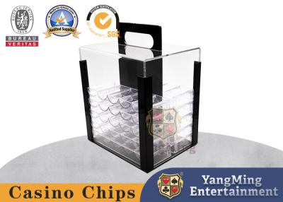 China Sturdy Casino Game Accessories 1000 Yard Acrylic Transparent Thickened Portable Poker Table Chip Box for sale