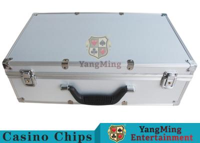 China 760pcs Poker Chips Case With Security lock Easy To Carry Casino Game Accessories Aluminum Round Chip Case With Handle for sale