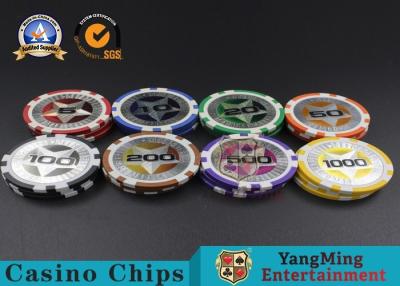 China ABS Casino Poker Chips , Gambling Plastic Sticker Poker Chips Coins Yangming for sale