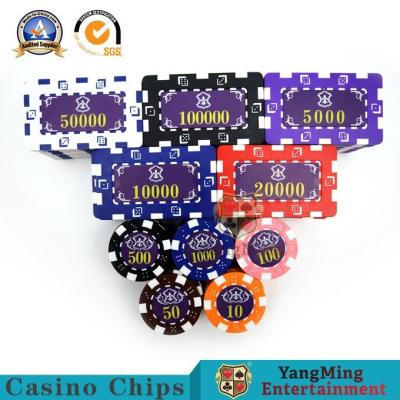 China 760pcs 14g ABS Iron core Custom American Plastic Casino Poker Chip Set Ink Silk Screen Bronzing for sale
