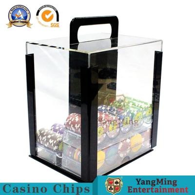 China Póker de encargo Chips Case Clear Acrylic Poker Chip Carrier Box de las PC 40m m de la talla 1000 en venta