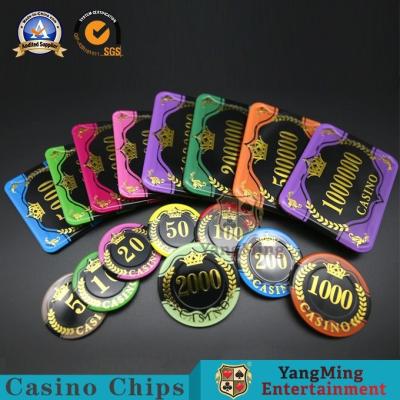 China Las fichas de póker de juego del cuadrado del código del RFID/personalizaron el casino ULTRAVIOLETA 12g Chips Set de acrílico del rectángulo en venta
