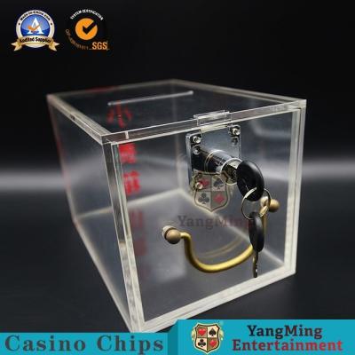 China Custom Full Clear Lockable Cash Box / Acrylic Cards Holder Casino 8 Decks Playing Plastic Dealer Money Drop Box for sale