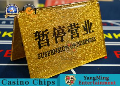 China 175g Casino Game Accessories Hotel Station Number Reservation Sign Gold Acrylic Chinese And English Plastic Number Cards for sale