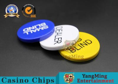 China 50*6mm Casino Game Accessories Texas Poker Vip Club Dealer Big Blind Small Button Casino Table Dedicated for sale