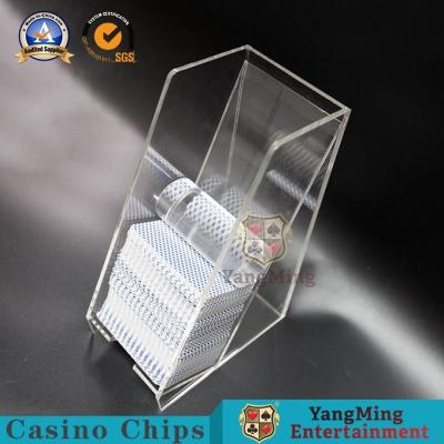 China Transparent 8 Decks Playing Card Box Acrylic Full Drum Poker Card Dealer Card Holder for sale