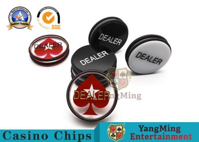 China Texas Hold' Em Black & White Double-Sided Engraving Round Dealer Card Chips Poker Table Size Pressing Piece Positioning for sale