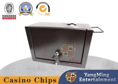 China Customized  Full Metal Iron Casino Poker Table Coin Box , Casion Tip Money Box for sale