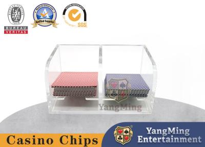 China Fully Transparent Acrylic Waste Card Box Niuniu Casino Poker Table Game Table Card Holder for sale