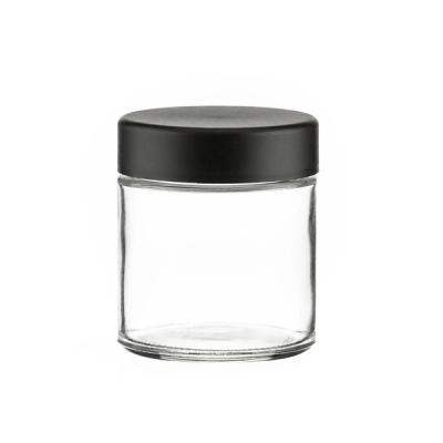 China 3oz Matte White Glass Jar Cr Lids Flower Packaging Airtight Smell Proof Jars for sale