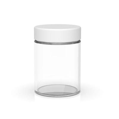 中国 丸い子供耐性のあるガラス瓶 4 オンスの瓶の蓋が付いているガラスの真っすぐな側面のある瓶 販売のため