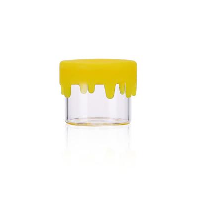 China Wide Neck 6ml Glass Concentrate Jar Clear Silicone Concentrate Jar for sale