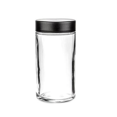 China Transparent White Glass Cosmetic Jars Flower 6 Oz Glass Jars With Lids Smooth Round for sale