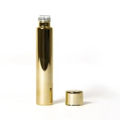 China Child Proof 20mm *120mm Gold Glass Pre Roll Tube With CR Caps for sale