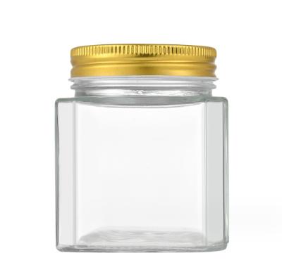 China Bulk Square Glass Honey Jar Empty Glass Bottles 100ml 200ml 280ml 380ml 500ml 730ml for sale