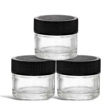 China 5ml Glass Concentrate Container with Black Lid à venda