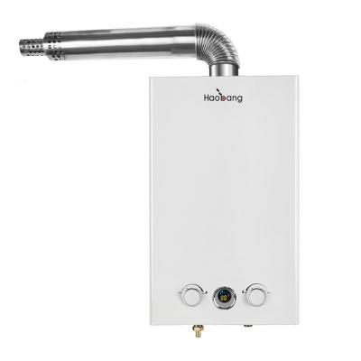 China 10 Liter 220V Gas Water Heater Forced Exhaust Type White LED 20Kw for sale