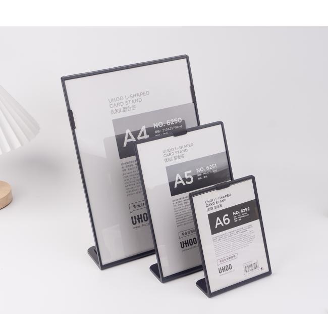 UHOO L-Shaped Card Stand Sign Holders Business Display A4/A5/A6